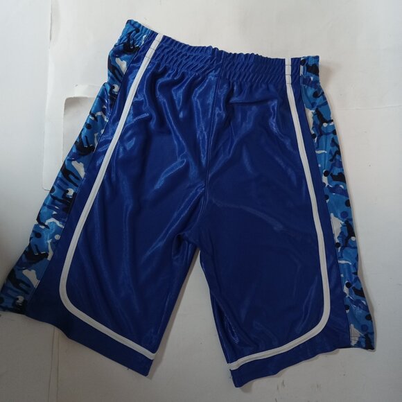 Vintage NBA Athletic Works Basketball Shorts Blue L Dazzle Shiny Men's Large 90s - Picture 8 of 15